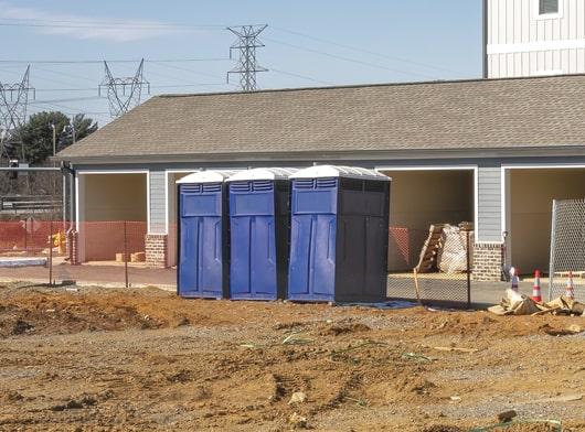 multiple construction portable toilets can be rented at once for a single job site in order to accommodate multiple staff members and prevent lines